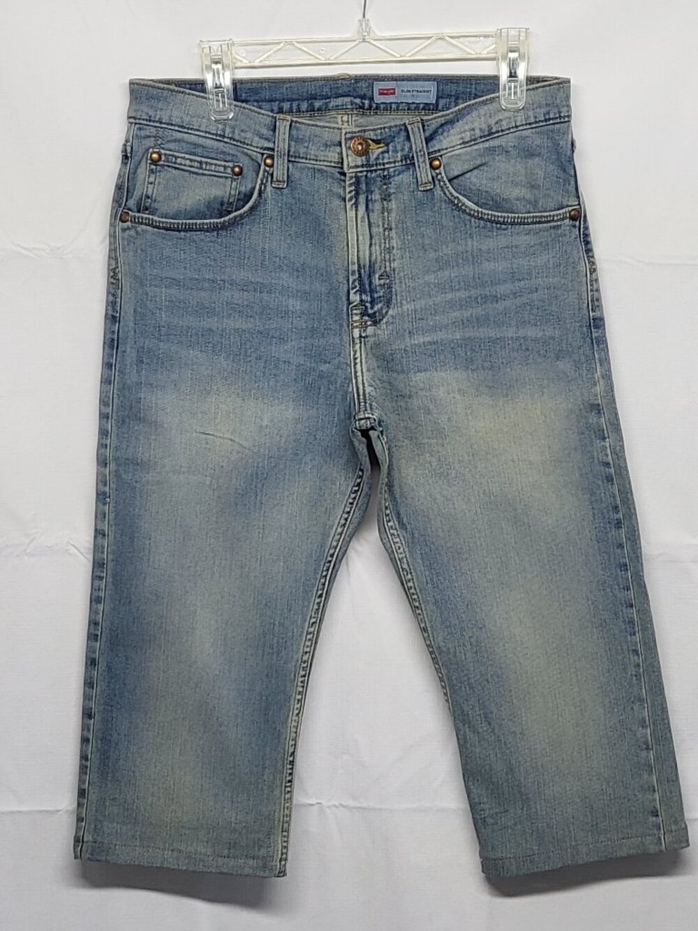 Wrangler Mens Capri Jeans Slim Straight 31X30 (Fit 32 X 19 ) - Hems Altered